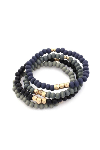 Painted Wooden Bead Stackable Stretch Bracelet - Deals Kiosk