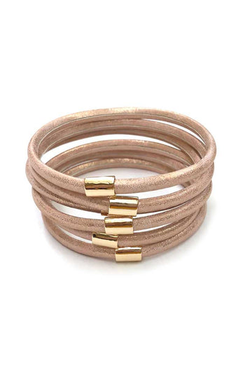 Multi Faux Leather Bangle Bracelet - Deals Kiosk