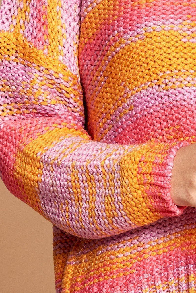 Multi-color Thread Striped Knit Sweater - Deals Kiosk