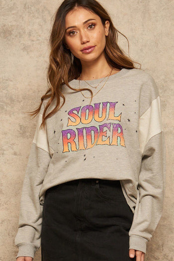 A French Terry Knit Graphic Sweatshirt - Deals Kiosk