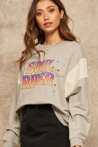 A French Terry Knit Graphic Sweatshirt - Deals Kiosk