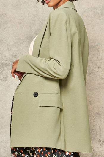 A Solid Woven Blazer Jacket - Deals Kiosk