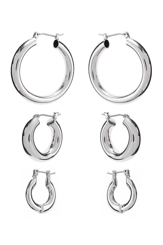 Basic Mini Hoop Earring 3 Pair Set - Deals Kiosk