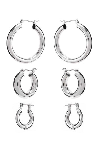 Basic Mini Hoop Earring 3 Pair Set - Deals Kiosk