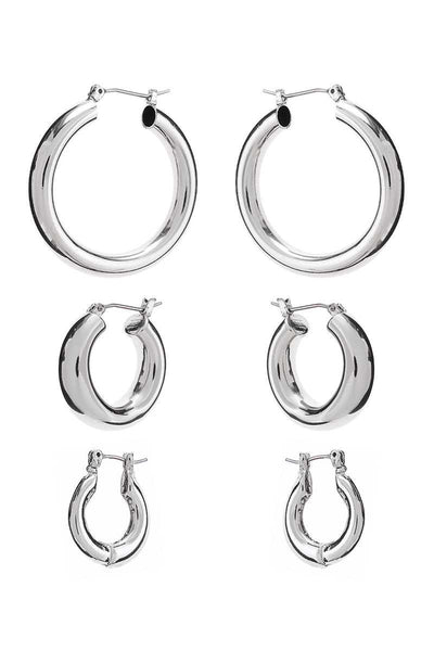 Basic Mini Hoop Earring 3 Pair Set - Deals Kiosk