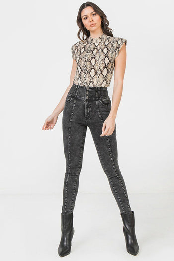 A Printed Knit Bodysuit - Deals Kiosk