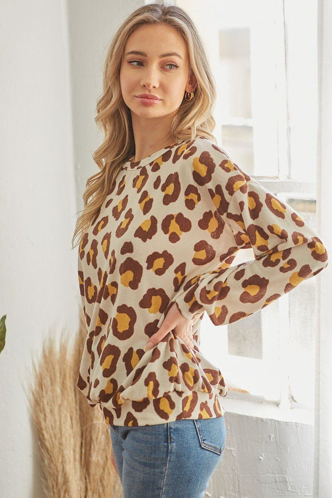 Casual Leopard Print Long Sleeve - Deals Kiosk