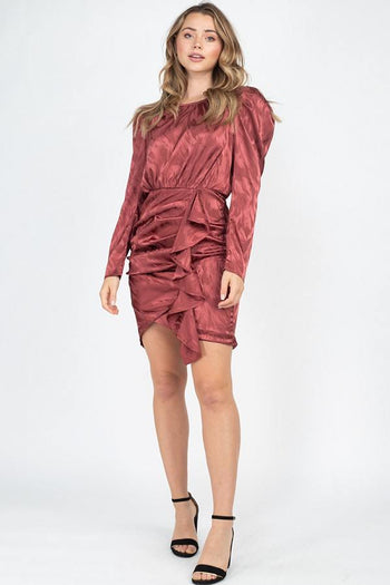 Ruching Front Wrap Mini Dress - Deals Kiosk