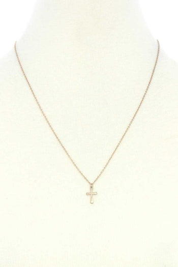 Dainty Cross Charm Layered Necklace - Deals Kiosk