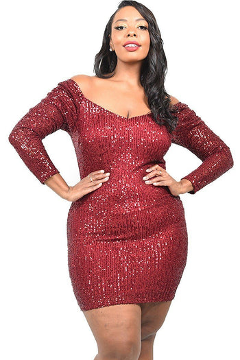 Plus Sexy Sequin Mini Dress - Deals Kiosk