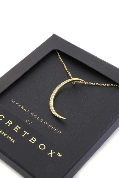 Secret Box Crescent Moon Pendant Necklace - Deals Kiosk