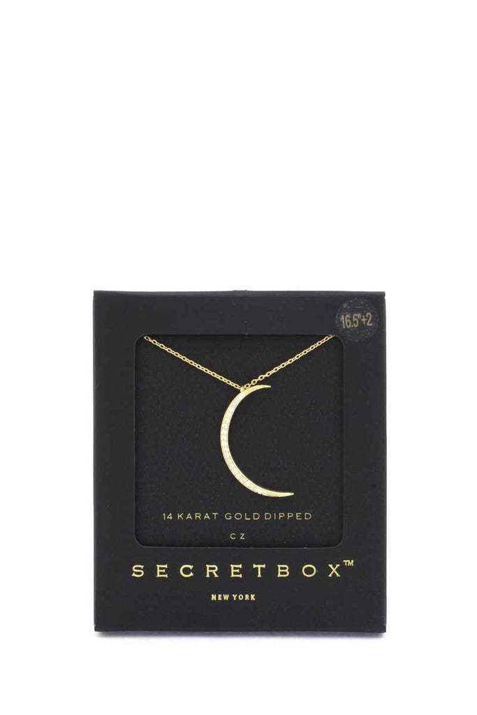 Secret Box Crescent Moon Pendant Necklace - Deals Kiosk