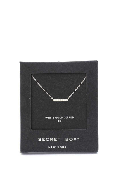 Secret Box Cubic Zirconia Bar Necklace - Deals Kiosk