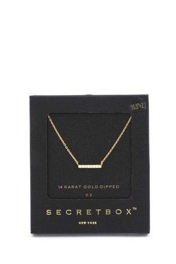 Secret Box Cubic Zirconia Bar Necklace - Deals Kiosk