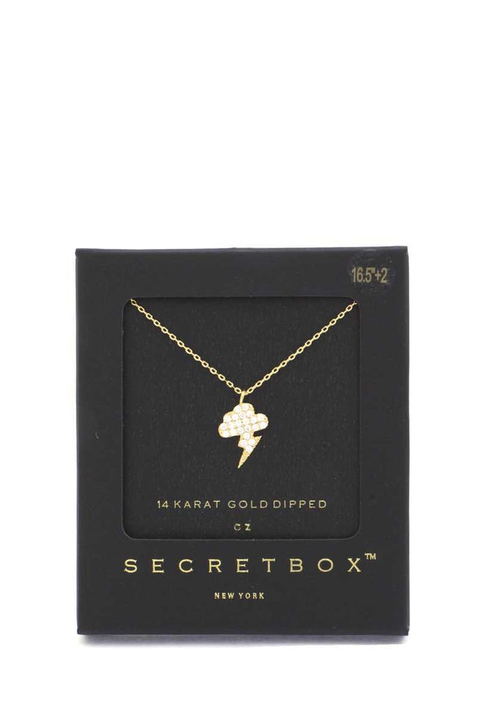 Secret Box Lighting Bolt Charm Necklace - Deals Kiosk