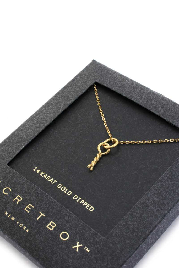 Secret Box Twisted Knot Charm Necklace - Deals Kiosk