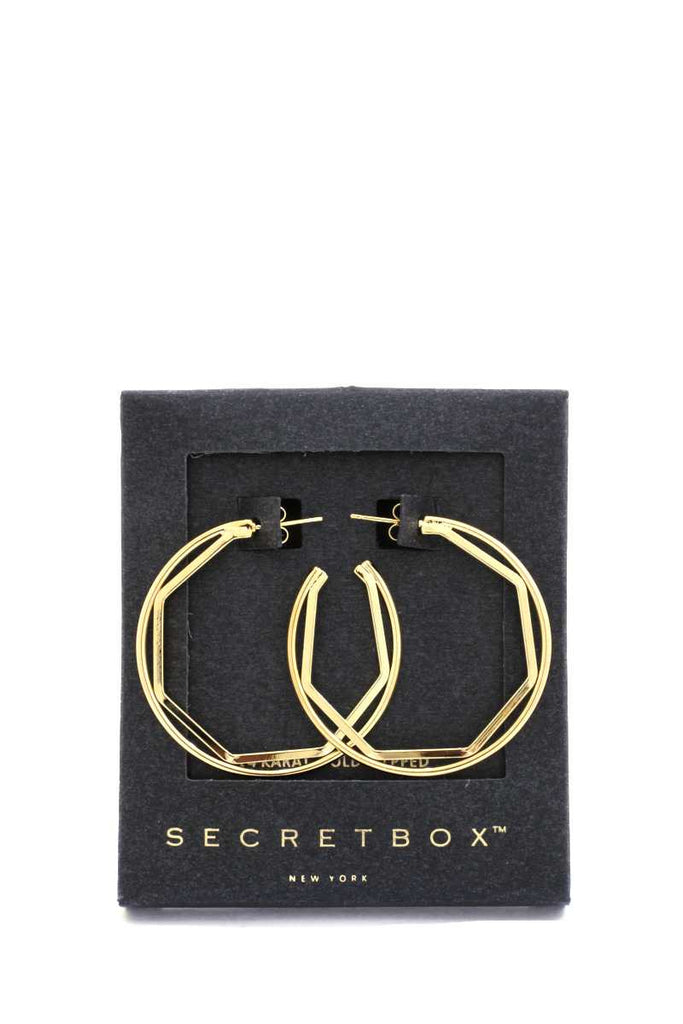 Secret Box Hexagon Shape Open Circle Earring - Deals Kiosk