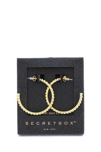 Secret Box Scallop Edge Open Circle Earring - Deals Kiosk