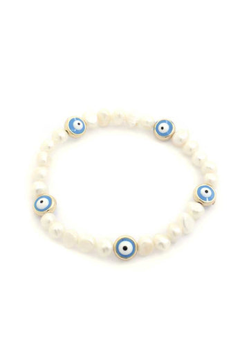 Eye Pearl Bead Stretch Bracelet - Deals Kiosk