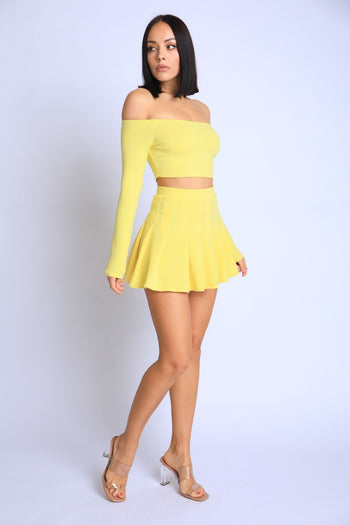 Off Shoulder, Skater Skirt Set - Deals Kiosk