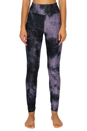 Womens Textured High Waist Tummy Control Butt Lift Leggings - Deals Kiosk