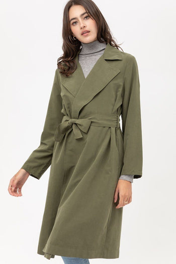 Trench Coat With Waist String Detail - Deals Kiosk
