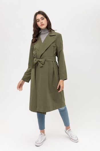 Trench Coat With Waist String Detail - Deals Kiosk