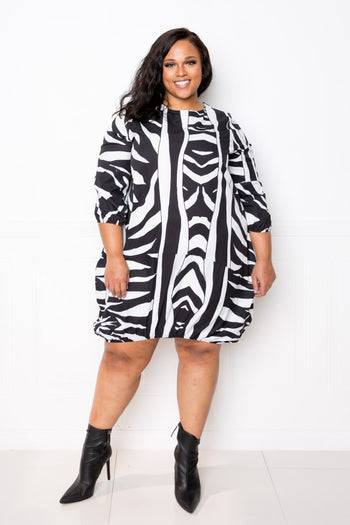 Zebra Bubbled Dress - Deals Kiosk