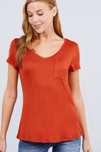 V-neck Rayon Jersey Top - Deals Kiosk