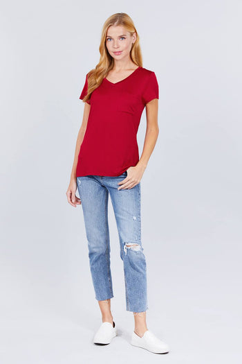 V-neck Rayon Jersey Top - Deals Kiosk
