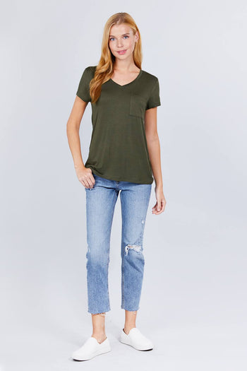 V-neck Rayon Jersey Top - Deals Kiosk