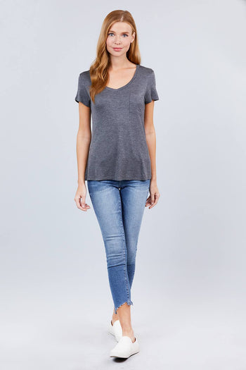 V-neck Rayon Jersey Top - Deals Kiosk