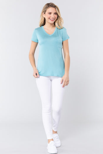 V-neck Rayon Jersey Top - Deals Kiosk