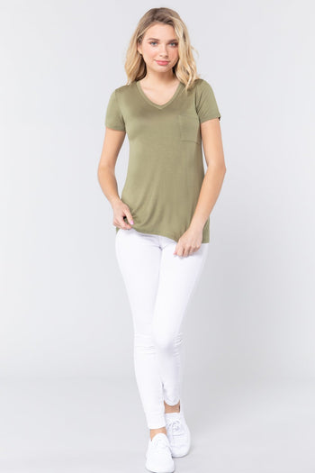 V-neck Rayon Jersey Top - Deals Kiosk