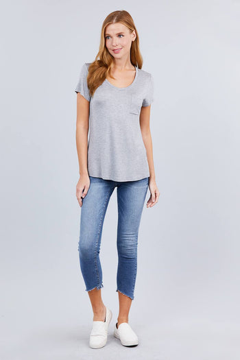 V-neck Rayon Jersey Top - Deals Kiosk