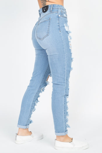 Distressed Straight Leg Jeans - Deals Kiosk