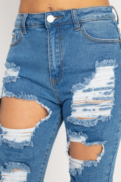 Distressed Straight Leg Jeans - Deals Kiosk