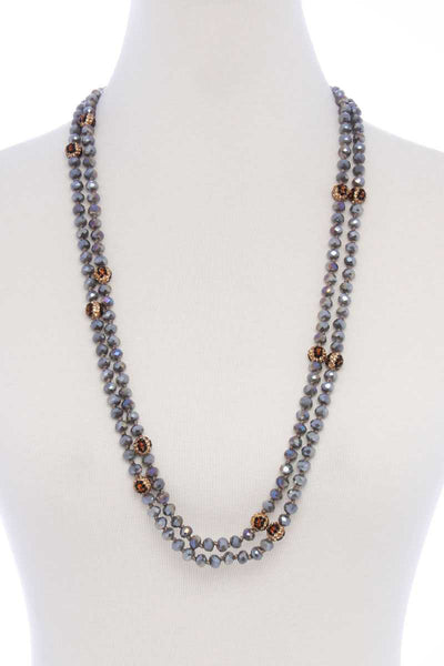 Glass Bead 2 Layered Long Necklace - Deals Kiosk