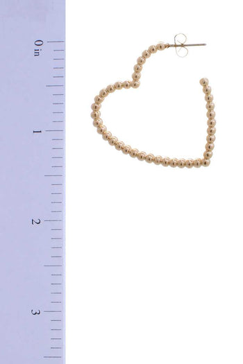 Metal Ball Line Heart Earring - Deals Kiosk