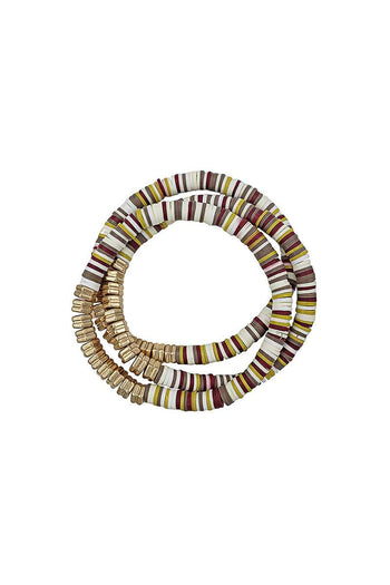 Triple Multi Ring Bead Stretchable Bracelets - Deals Kiosk