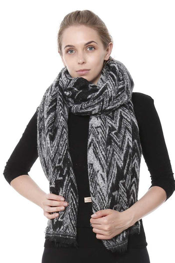 Zig Zag Printed Oblong Scarf - Deals Kiosk