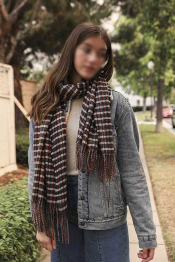 Tartan Woven Tasself Scarf - Deals Kiosk