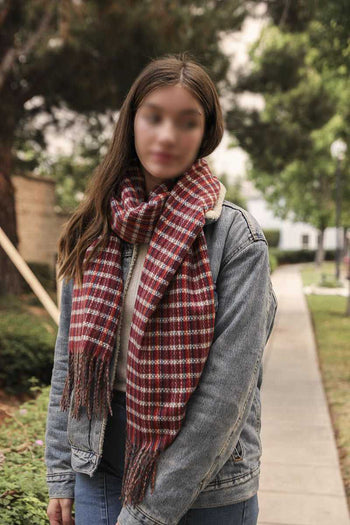 Tartan Woven Tasself Scarf - Deals Kiosk