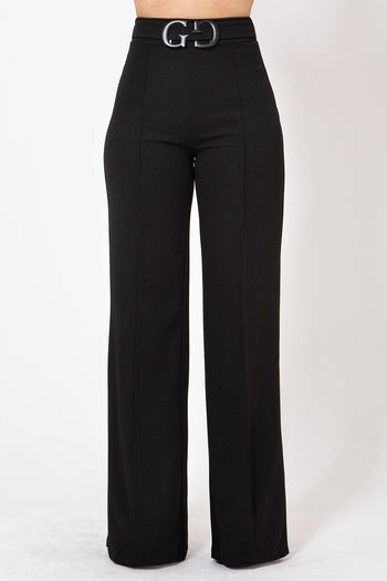 Double Reverse G Buckle Detail Pants - Deals Kiosk
