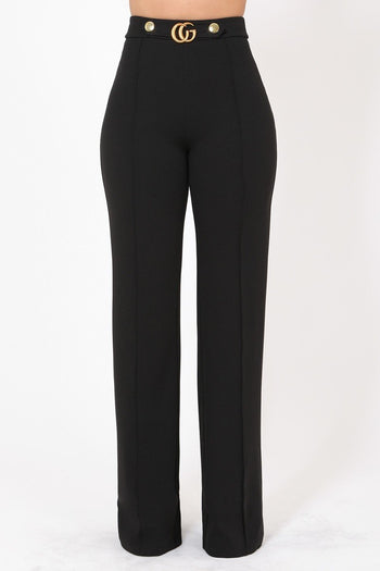 Cg Buckle And Button Detail Pants - Deals Kiosk