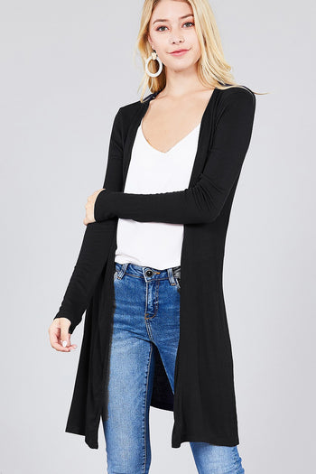 Side Slit Tunic Cardigan - Deals Kiosk