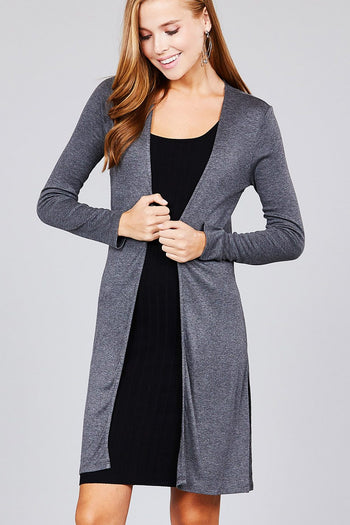 Side Slit Tunic Cardigan - Deals Kiosk