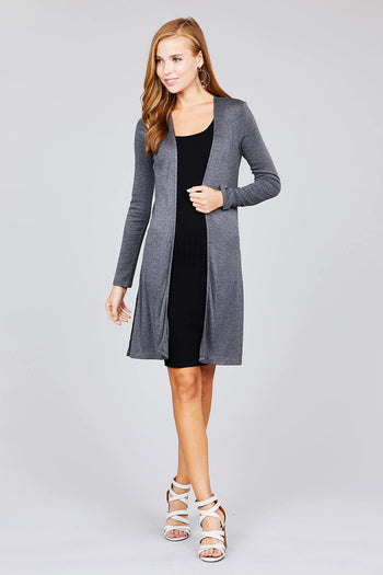 Side Slit Tunic Cardigan - Deals Kiosk