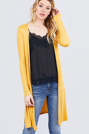 Side Slit Tunic Cardigan - Deals Kiosk