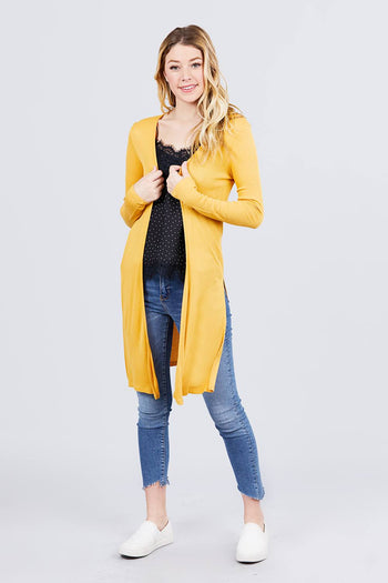 Side Slit Tunic Cardigan - Deals Kiosk